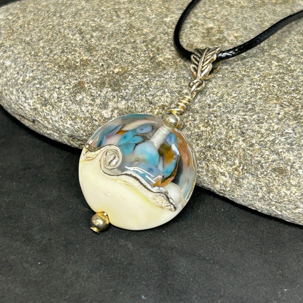 Soft summer lampwork pendant