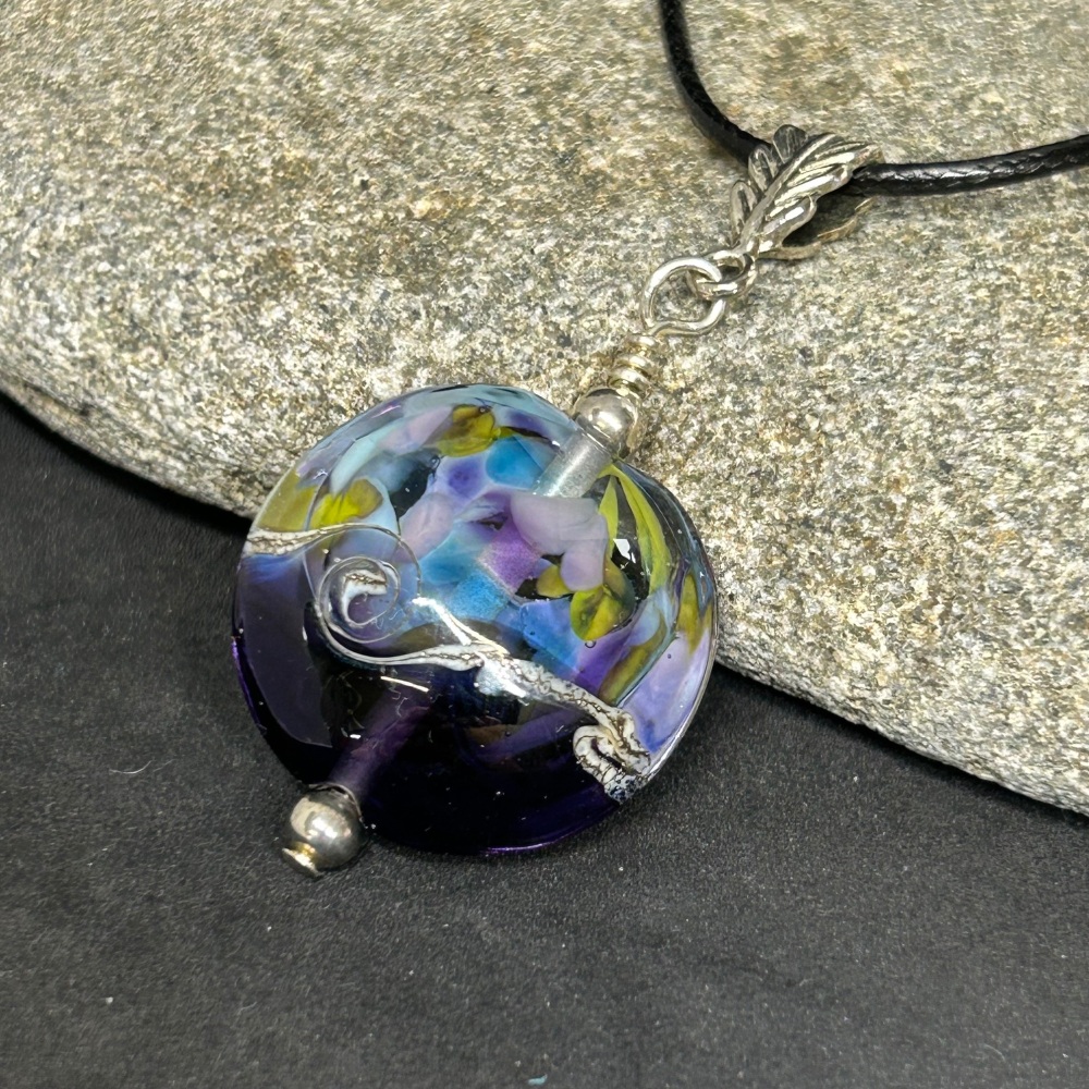 Princely purple lampwork pendant
