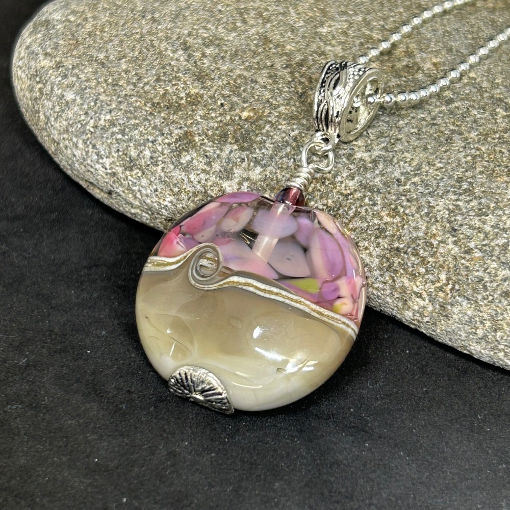 Soft pastels  lampwork pendant