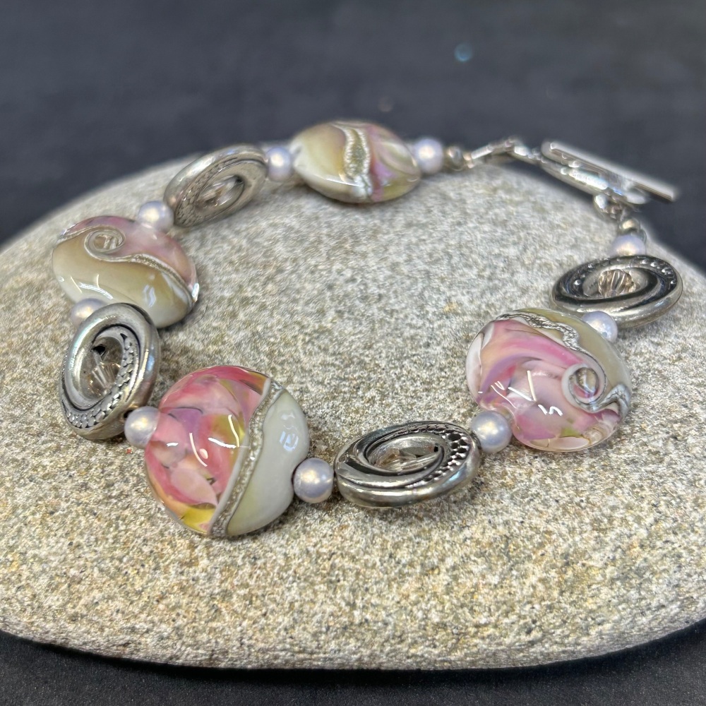 Soft pastels. Multi sized bracelet