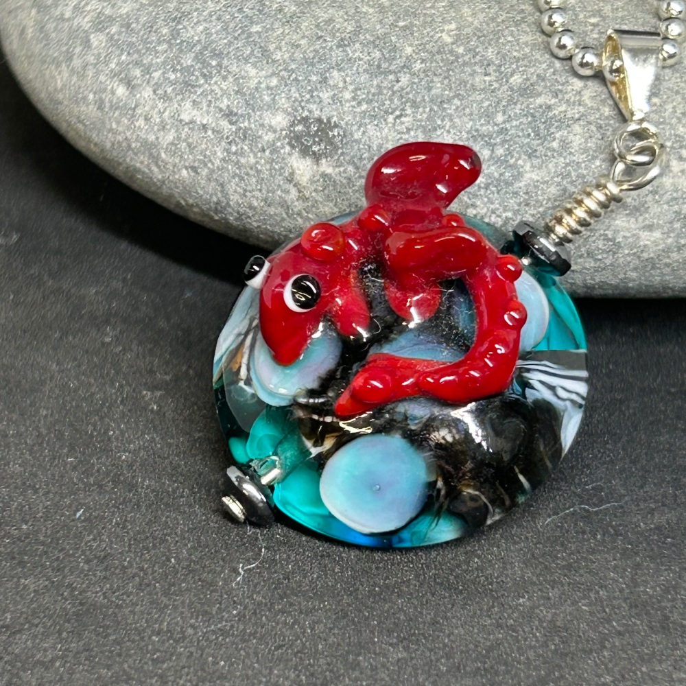 Let sleeping dragons lie lampwork pendant