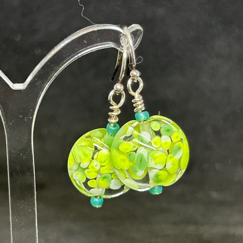 Green sprinkles earrings