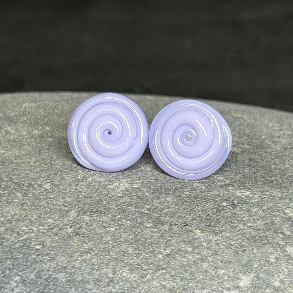 Lilac disc earrings