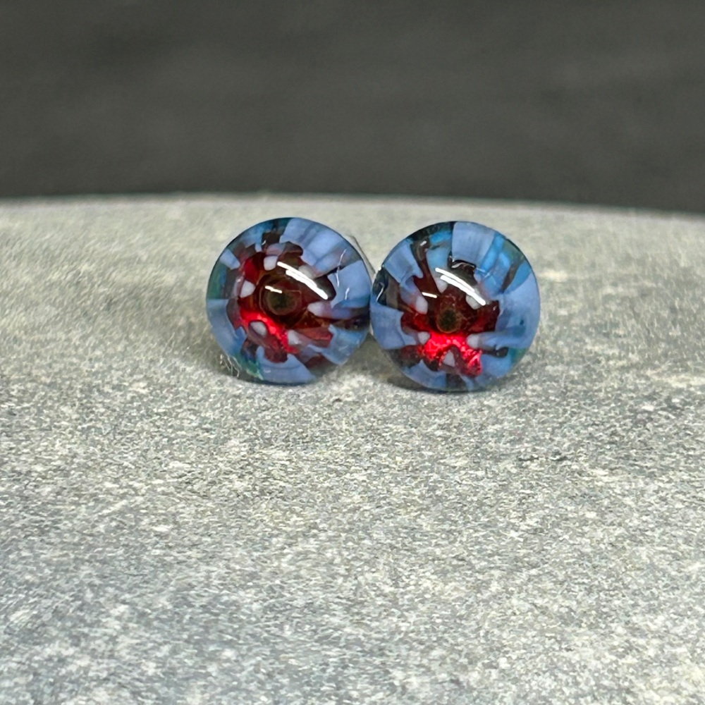 Colour pop earrings - blue floral