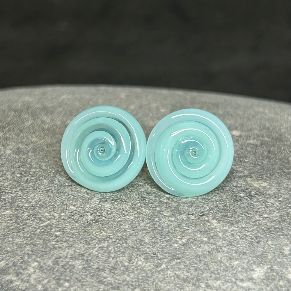Seafoam disc earrings