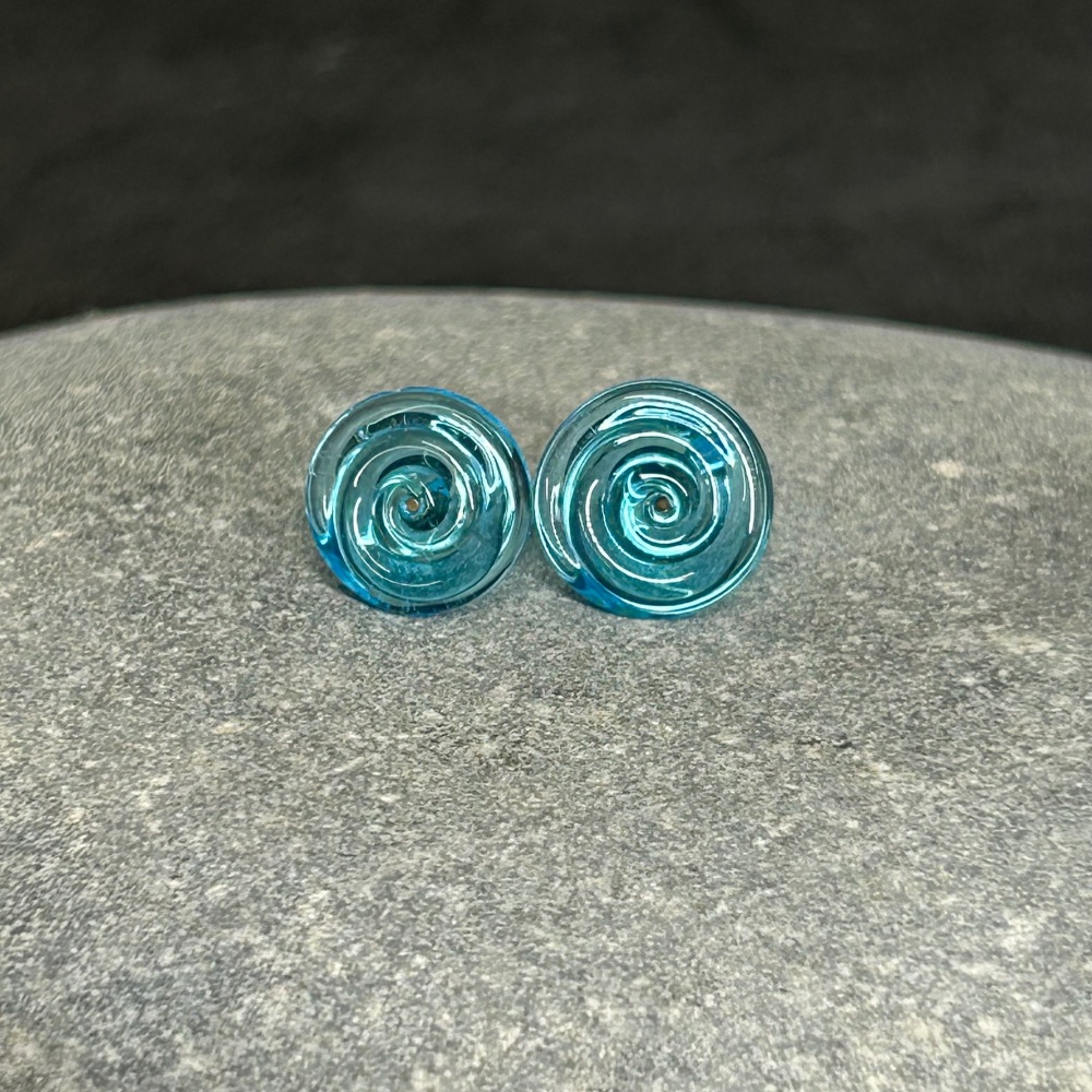 Turquoise disc earrings