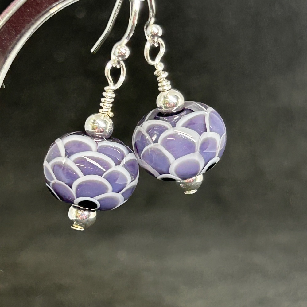 Purple petals earrings