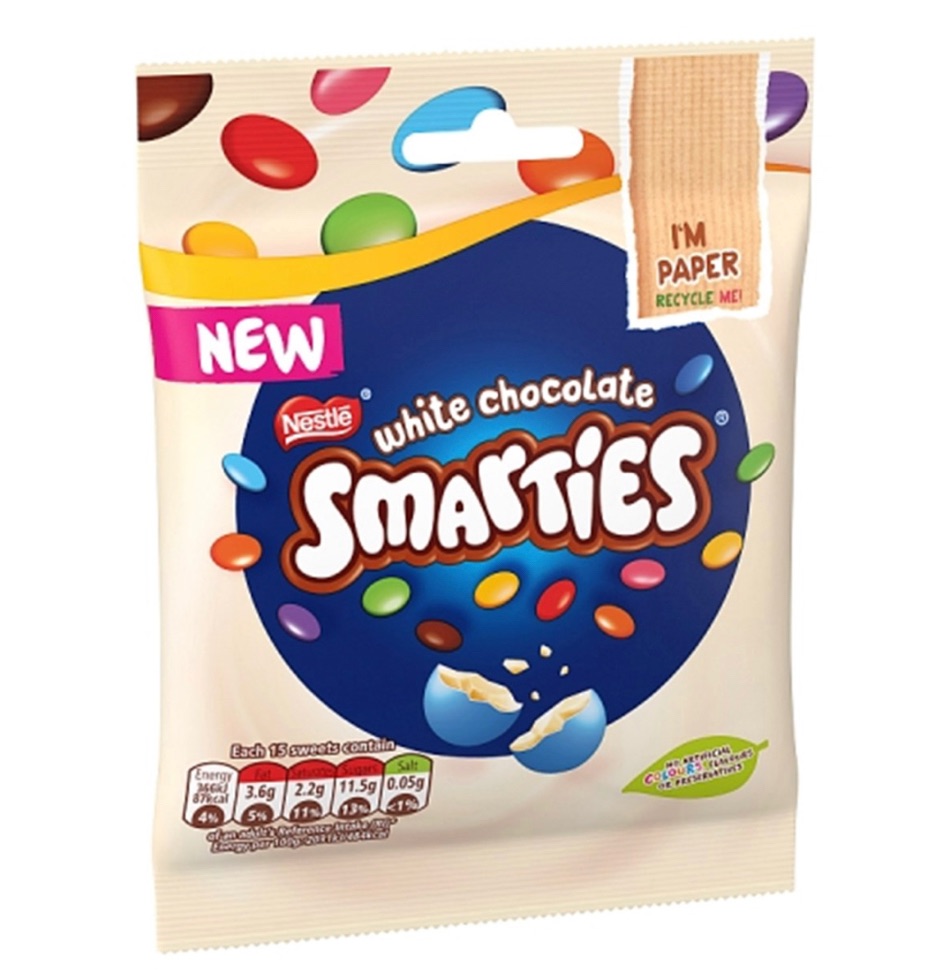 Nestle white smartie pouch best before 12/2023 price for 10 pouches free po