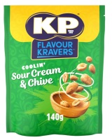 Kp flavour Kravers sour and chive peanuts 140gm pouch best before 30/3/2024 price for 7 pouches, free postage