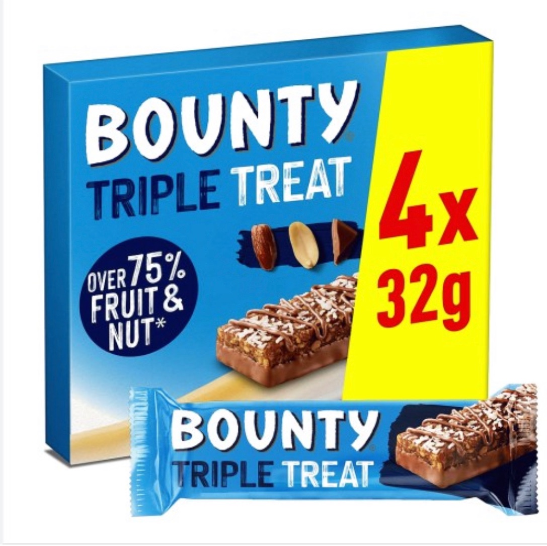 Triple treat with nuts bounty 4 pack best before 21/12/2023 price for 10 pa