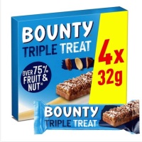 Triple treat with nuts bounty 4 pack best before 21/12/2023 price for 10 packs includes free postage