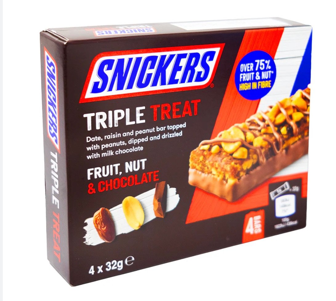 Triple treat with nuts snickers 4 pack best before 21/12/2023 price for 10 