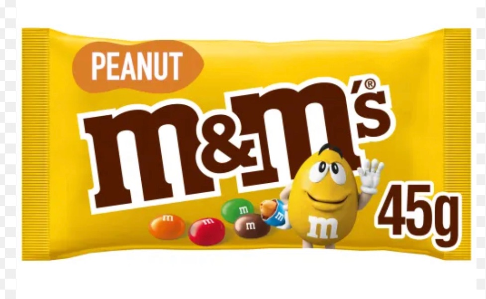 M and M peanut 45gm best before 22/10/23 price for 24 bags includes free po
