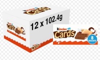 Kinder cards biscuit wafers milk chocolate 102.4gm best before 16/12/2023 price for 12 boxes includes free postage