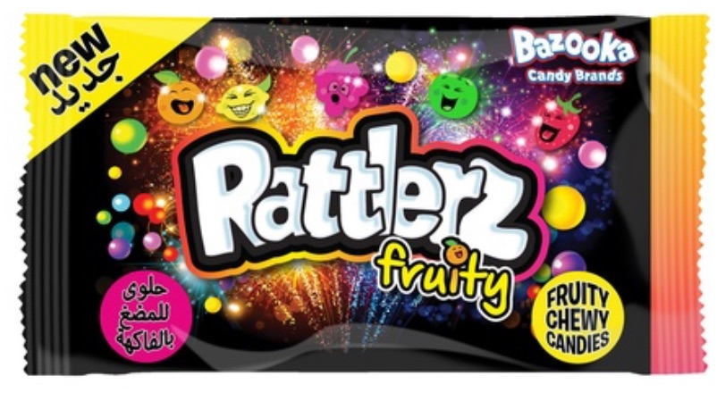 Bazooka rattlez chewy fruit sweets 40gm best before 22/12/2023 price for 40
