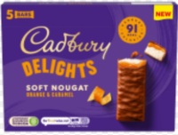 Cadbury delight 5 pack orange best before 1/5/2024 price for 9 packs includes free postage