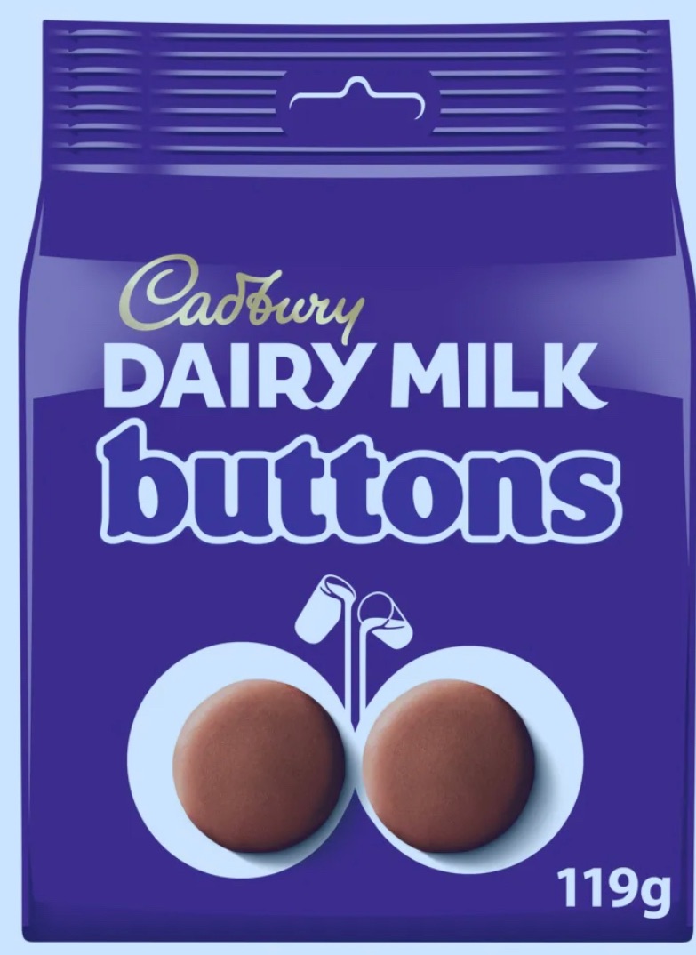 Cadbury chocolate milk buttons 119gm best before 30/11/2023 price for 12 in