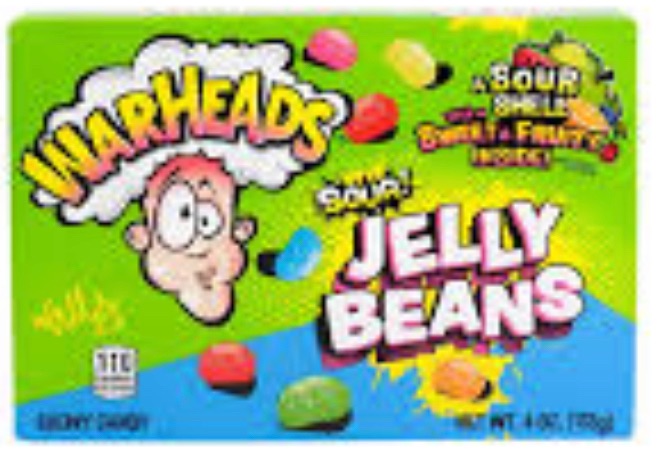 Warheads sour jelly beans 113gm best before 29/11/2023 price for 12 include