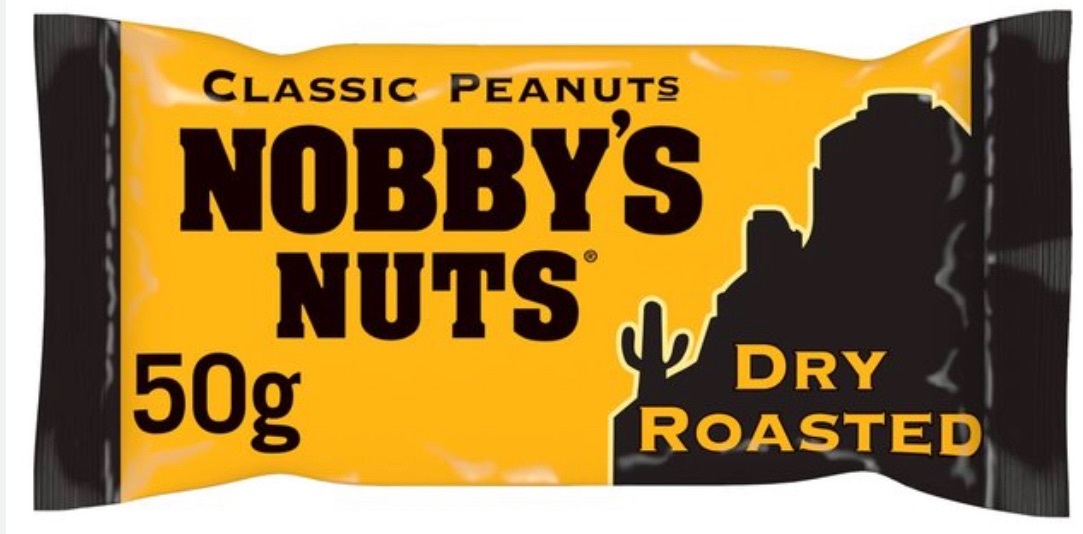 Nobbys nuts dry roasted 50gm best before 9/12/2023 price for 24 bags includes free postage