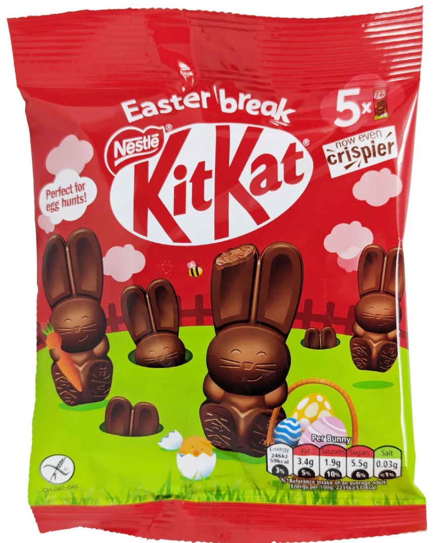Kit Kat bunnies milk chocolate 5 pack best before 10/2024 price 10 packs in