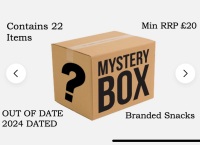 Mystery variety  box containing 22 branded snacks  retail value £20 includes free postage