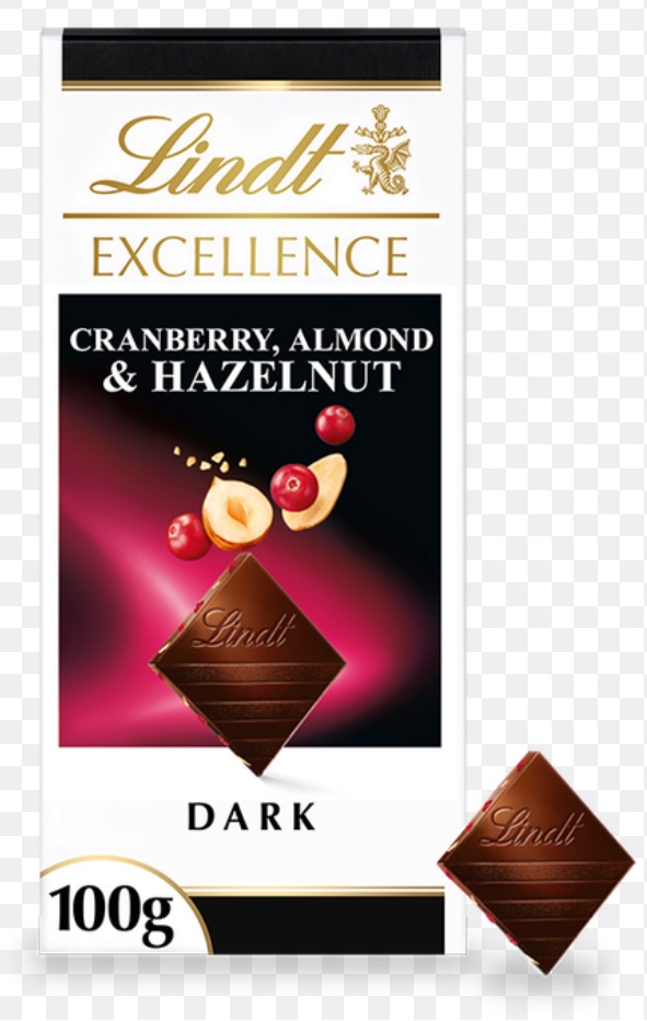 Lindt excellence cranberry almond hazelnut dark 100 gm chocolate bar  best 