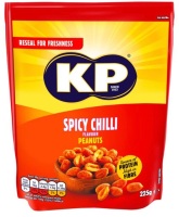 Kp spicy chilli flavour peanuts 225 gm pouch best before 30/12/2023 price for 5 pouches includes free postage