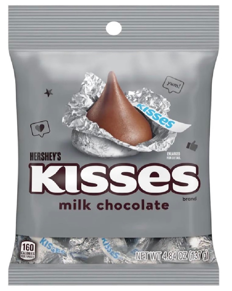Herseys kisses milk chocolate drops 137gm bags best before 05/2024 price fo