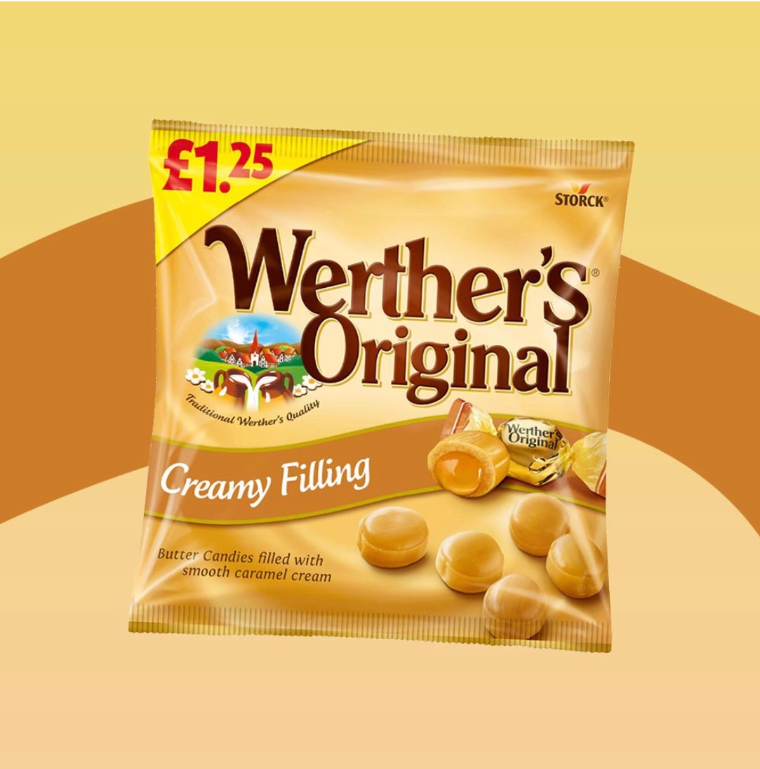 Werthers creamy fillings 110gm bags best before 11/2024 price for 12 bags i
