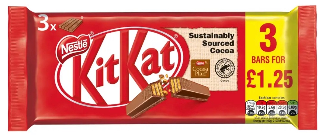 Kit Kat 3 pack 4 fingers 41.5 gm per bar best before 11/2024 price for 10 p