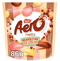 Aero melts Neapolitan ice cream 86gm pouch best before 11/2024 price for 16 pouches includes free postage
