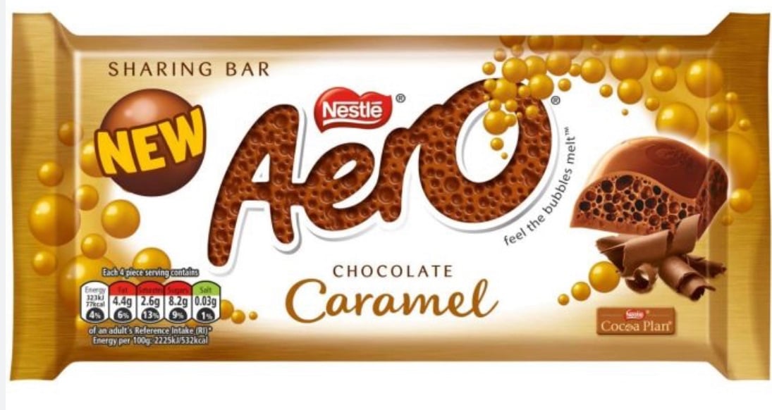 Areo caramel 90 gm chocolate bars best before 02/2022 price for 15 bars inc