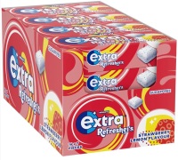 Wrigley’s extra refreshers strawberry lemon flavour sugar free chew gum, best before 4/12/2024 price for 16 packets includes free postage