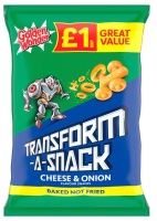 Transform a snack cheese and onion crisps 56gm £1 price mark best before 7/12/2024price for 18 bags includes free postage