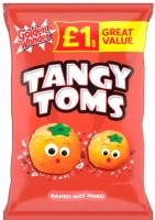 Tangy Toms £1 price mark 63gm bags best before 27/1/2024 price for 18 bags includes free postage