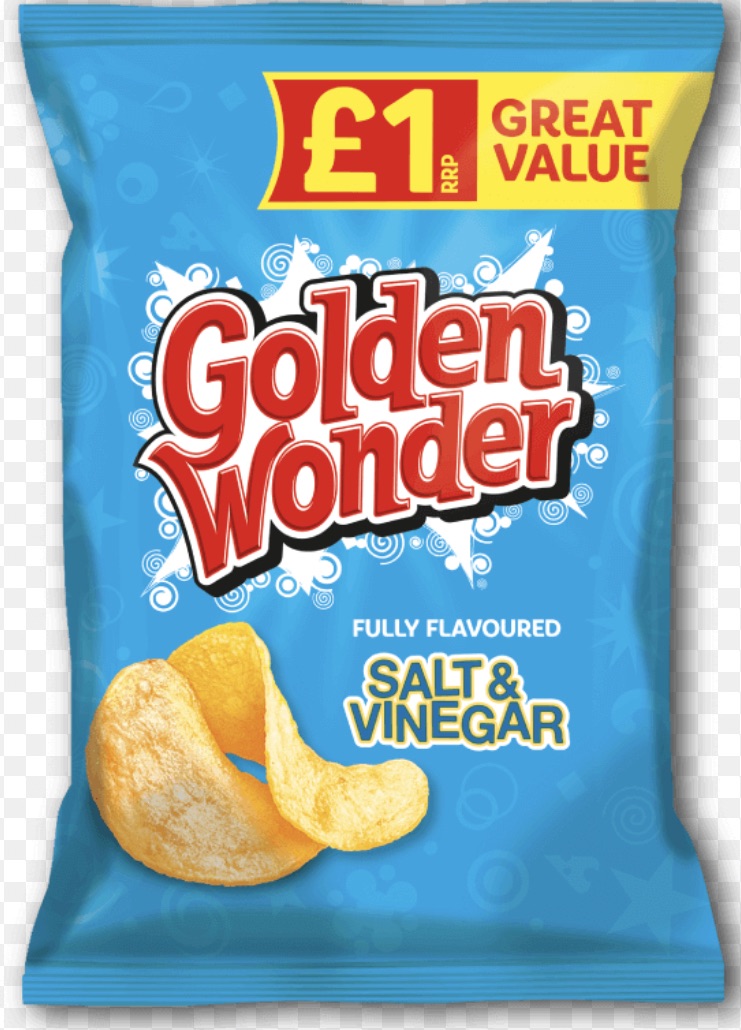 Golden wonder salt and vinegar £1 price mark 57gm bags best before 11/11/2023 price for 18 bags includes free postage