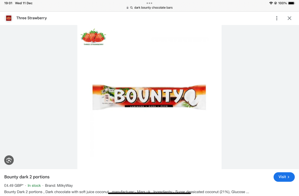 Dark bounty 57gm cholate bars best before 3/7/2022 price for 24 includes fr