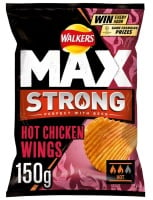 Walkers max hot wings 150gm bag best before 16/12/2023 price for 8 bags includes free postage