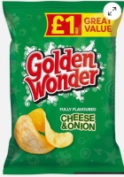 Golden wonder cheese and onion 57gm pack of crisps x 20 bags best before 7.6.2025