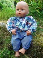 Patchwork Print Top and Jeans Set for Boy Baby Dolls