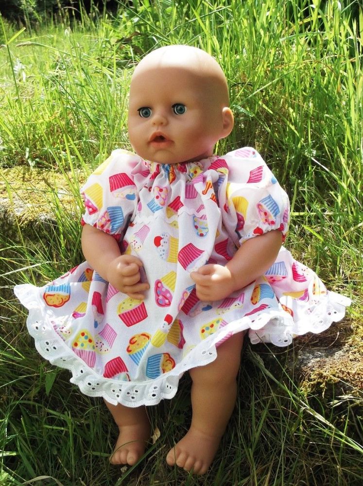 Summer Fayre Cupcakes Dress for Baby Dolls