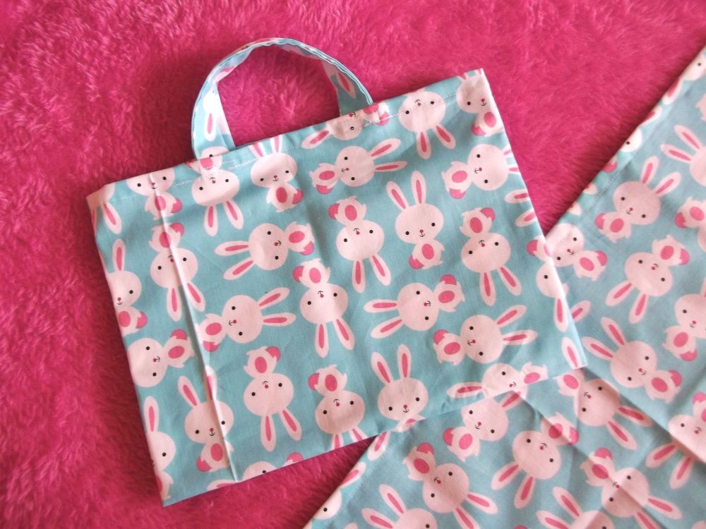 Bunnies Changing Bag and Mat for Baby Dolls