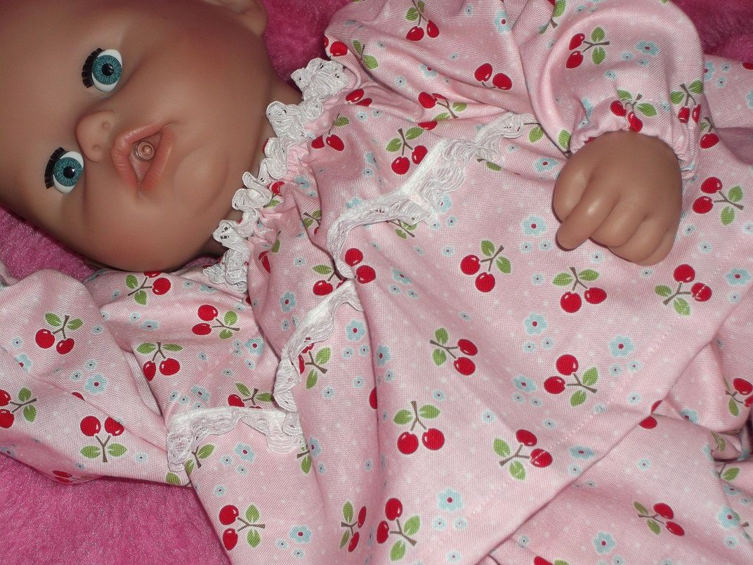 Pink Cherry Pyjamas for Baby Dolls