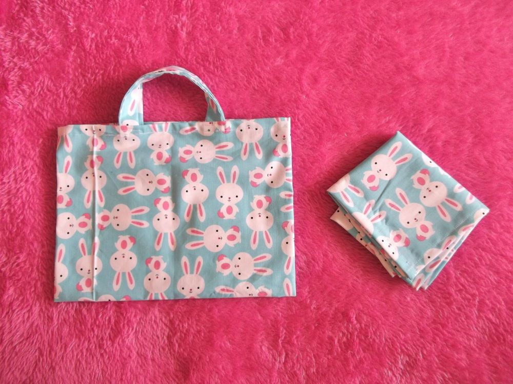 Bunnies Changing Bag and Mat for Baby Dolls