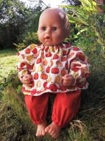Pumpkin Harvest Top and Trousers Set for Baby Dolls 