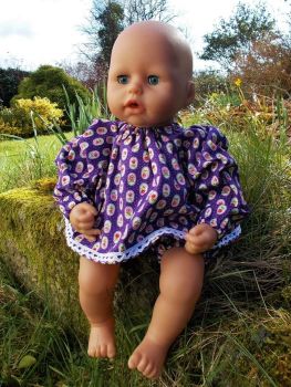 Purple Angel Top & Pants Set for Baby Dolls