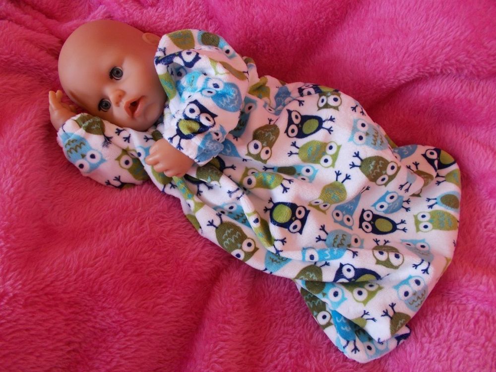 Owl Print Snuggly Sleepsuit for Boy Baby Dolls