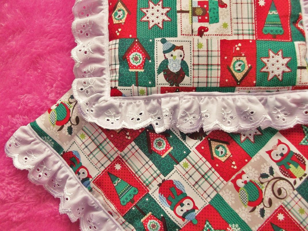 Patchwork Christmas Bedding Set for Doll's Cot or Pram