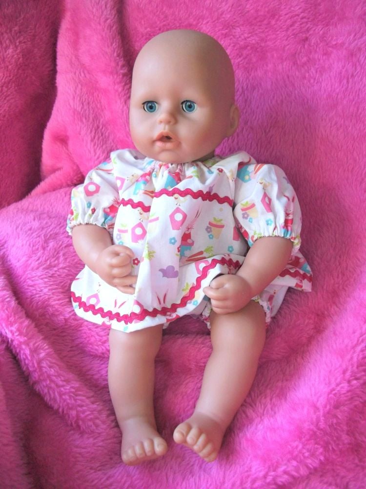 Easter Bunnies Angel Top and Pants Set for Baby Dolls