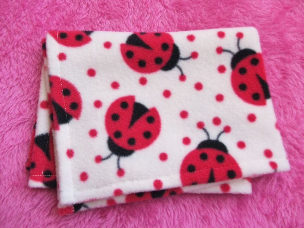 Ladybirds Fleece Blanket for Doll's Cots and Prams